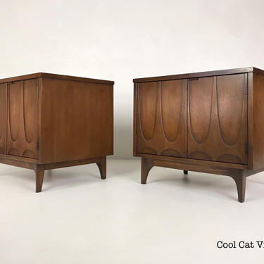 Pair of “Commode” Nightstands by Broyhill for their Brasilia Line, Circa 1960s - *Please see notes on shipping before you purchase. 