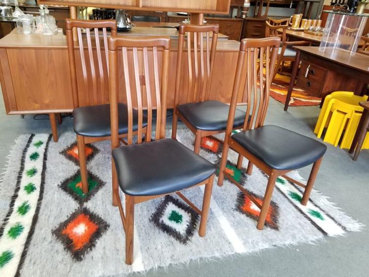 Set of four Danish Modern teak dining chairs