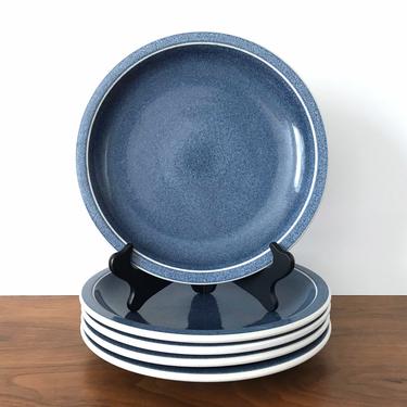 Vintage Heath Ceramics Rim Line Dinner Plates in Granite Blue - Set of 5 