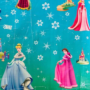 Vintage Disney Wrapping Paper Princess Snowflakes 