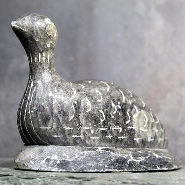Inuit Style Soap Stone Bird Carving - Signed DIMU - German-Canadian Artist Dietrich Muckenheim Figurine | FREE SHIPPING 