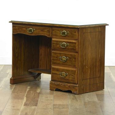 American Traditional Oak Finish Kneehole Desk