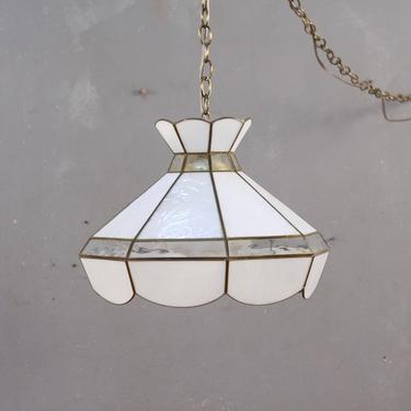 Pearl Stained Glass Swag Lamp