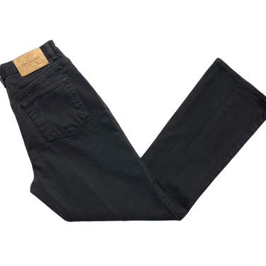 Vintage 1990s Women's CALVIN KLEIN Black Bootcut Jeans ~ measure 29.5 x 30.75 ~ Flare Leg / Mid Rise ~ 29 30 Waist ~ Made in USA 