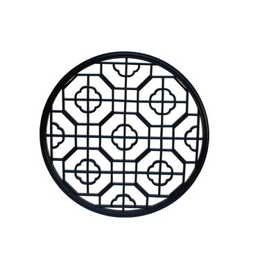 Chinese Black Round Flower Geometric Pattern Wall Panel cs5876E 