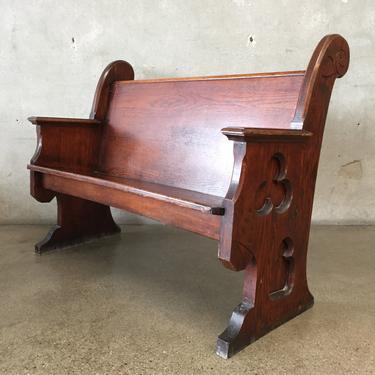 Antique Hand Carved Church Pew From Family Chapel