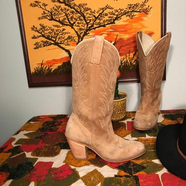 Vintage Womens Acme Suede Western Cowboy Boots 6.5 