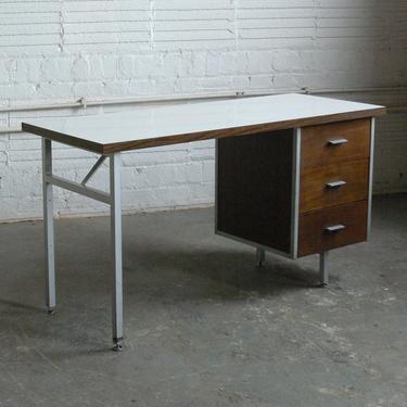 Mid Century Modern George Nelson Styled Steel Frame Desk 