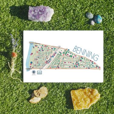 Benning/River Terrace Washington DC neighborhood map art print 