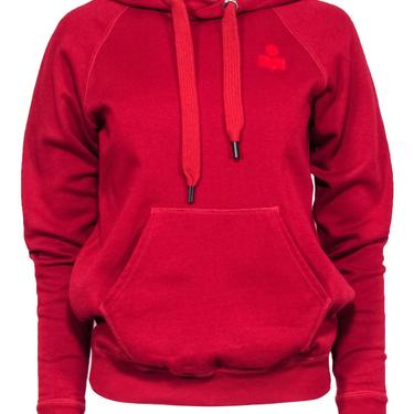 Isabel Marant - Red Cotton Blend Hoodie w/ Contrast Stitching Sz 4