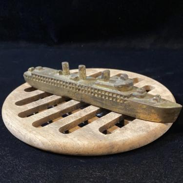 Model, Ocean Liner Ship, Cast circa 1930's