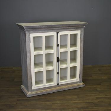 Rustic Solid wood 2 Door Curio Cabinet / Bookcase / Console 