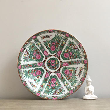 Famille Rose Medallion Large Round Chinese Porcelain Shallow Bowl 