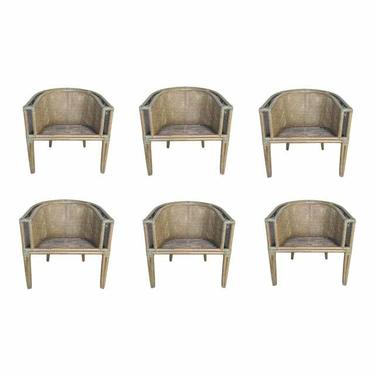Baker/ McGuire Natural Rattan Tenan Dining Chair Set of 6