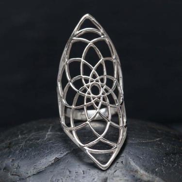 Sterling Silver Geometric Seed of Life Ring