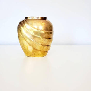 Vintage Brass Deco Style Draped Vase 
