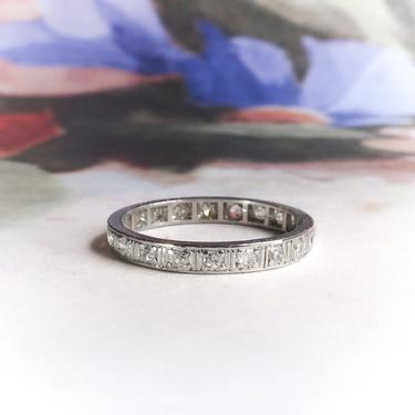 NOT FOR SALE--Installment Payment 2of4 Due 5/1----Art Deco .40cts Diamond Eternity Wedding Stacking Band Platinum Size 5 