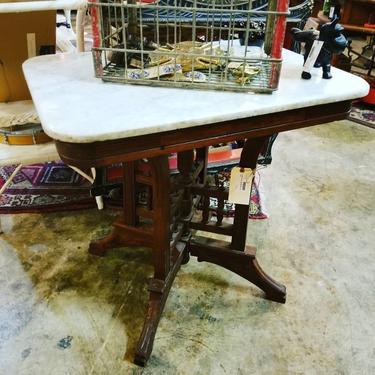 Antique east lake marble top table. $150