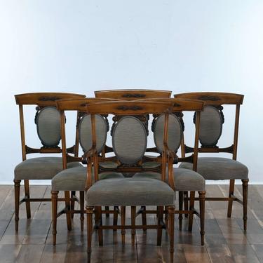 Set Of 6 Carved Federal Style Dining Chairs