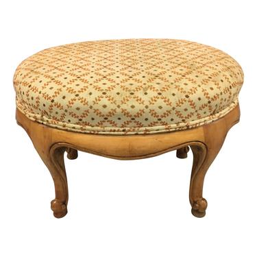 1950s Vintage French Style Upholstered Footstool Vintage Stool Traditional Decor by PursuingVintage1