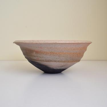 Vintage Handmade Pottery Muted Pink and Gray Bowl | Handcrafted Ceramic by George Roby | Mid Century Modern 