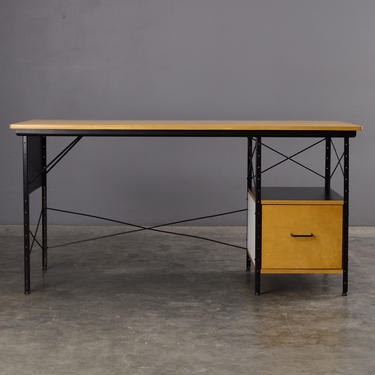 5ft Eames Desk Unit in Natural Birch and Black Herman Miller 