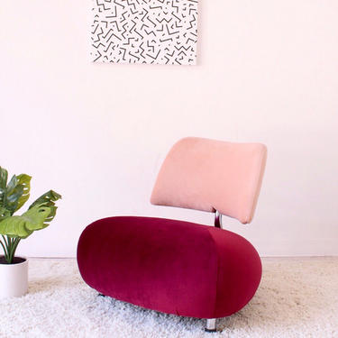 2 Tone Vintage Pink Chair and Burgundy by Roy de Scheemaker for Leolux, 1980