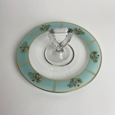 1940s Hand-painted Handled Serving Dish