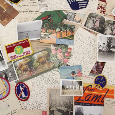 Ephemera Pack Grab Bag - Postcards, Photos, Letters, Patches, &amp; More 