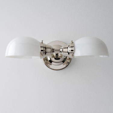 Kitchen Light Bathroom Fixture Wall Sconce with white Glass Shades 