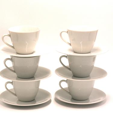 vjntage seltmann weiden bavaria  cups and saucers/white porcelain/set of six 