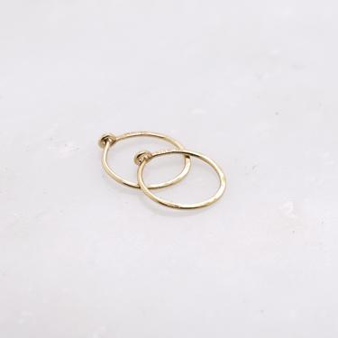 Small Hammered Gold Huggie Hoop
