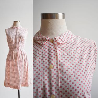 1940s Mini Floral Cotton Shirt Dress 