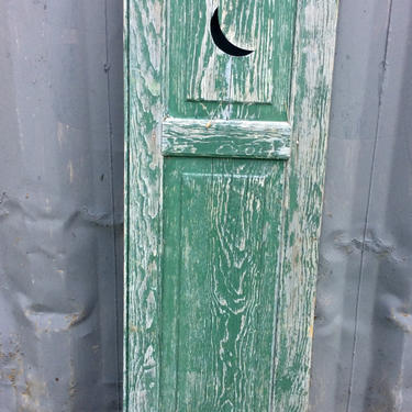 Vintage Wood shutter Antique crescent moon wood panel shutters 1880 - 1900's original hardware 