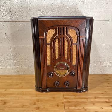 1936 Atwater Kent Tombstone AM/Shortwave/MP3 Art Deco Radio, Elec Restored Model 637 