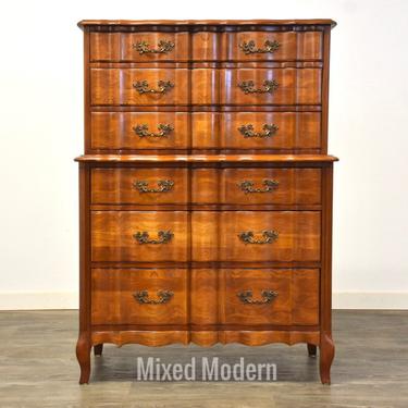 French Provincial Cherry Tall Dresser 