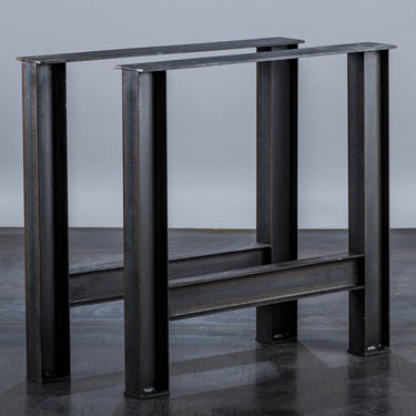Set of 2 - Metal i-beam dining table legs 