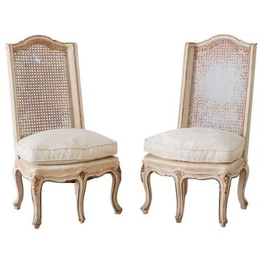 Pair of French Provincial Five-Leg Slipper Chairs by ErinLaneEstate