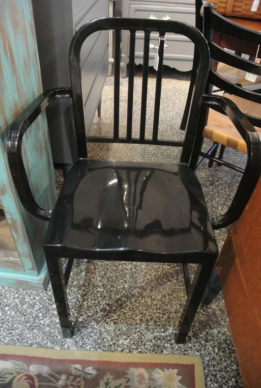 Black navy-style armchair