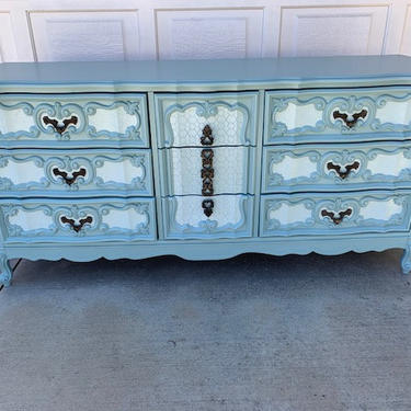 SAMPLE Do Not Purchase - Aqua French Provincial Dresser & Nightstands 