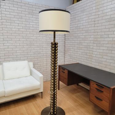 Custom Designer Brass Textured Tower Floor Lamp with Shade