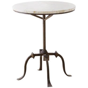 Gothic Revival Style Iron and Marble Drinks Table by ErinLaneEstate