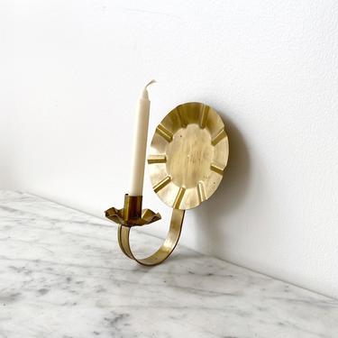Small Found Brassy Candle Sconce 