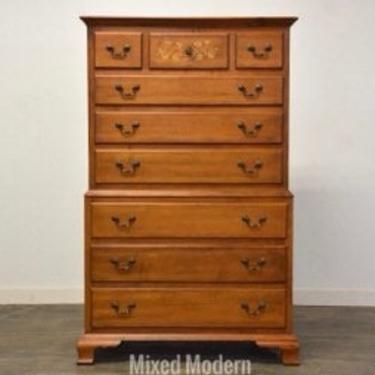 Hitchcock Solid Maple Stenciled Tall Dresser 