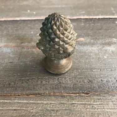 French Gilded Bronze Finial, Lamp Post, Pineapple, Pine Cone, Architectural, Chateau Decor 