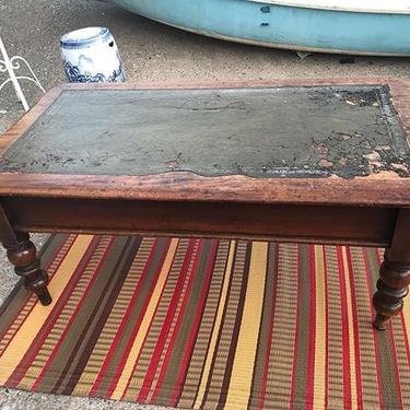                   Antique sturdy farm style coffee table 47&rdquo; W x 26&rdquo; D x