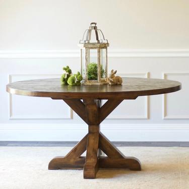 Solid Wood Handmade Round X-Base Table FREE SHIPPING 