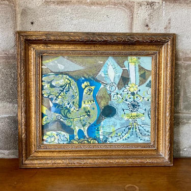 MCM Framed Abstract Rooster Art