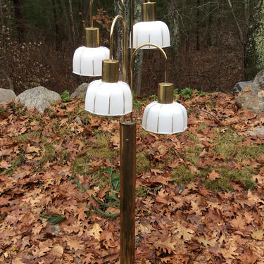 Milo Baughman Style Waterfall Brass Floor Lamp - Mid Century Floor Arc Lamp - Hollywood Regency Lamp - Robert Sonneman Waterfall Floor Lamp 
