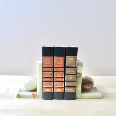 vintage book bundle Reader's Digest set of 3 books orange tan rust marbled cover 